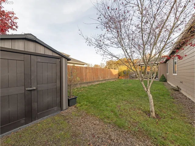 a view of a backyard