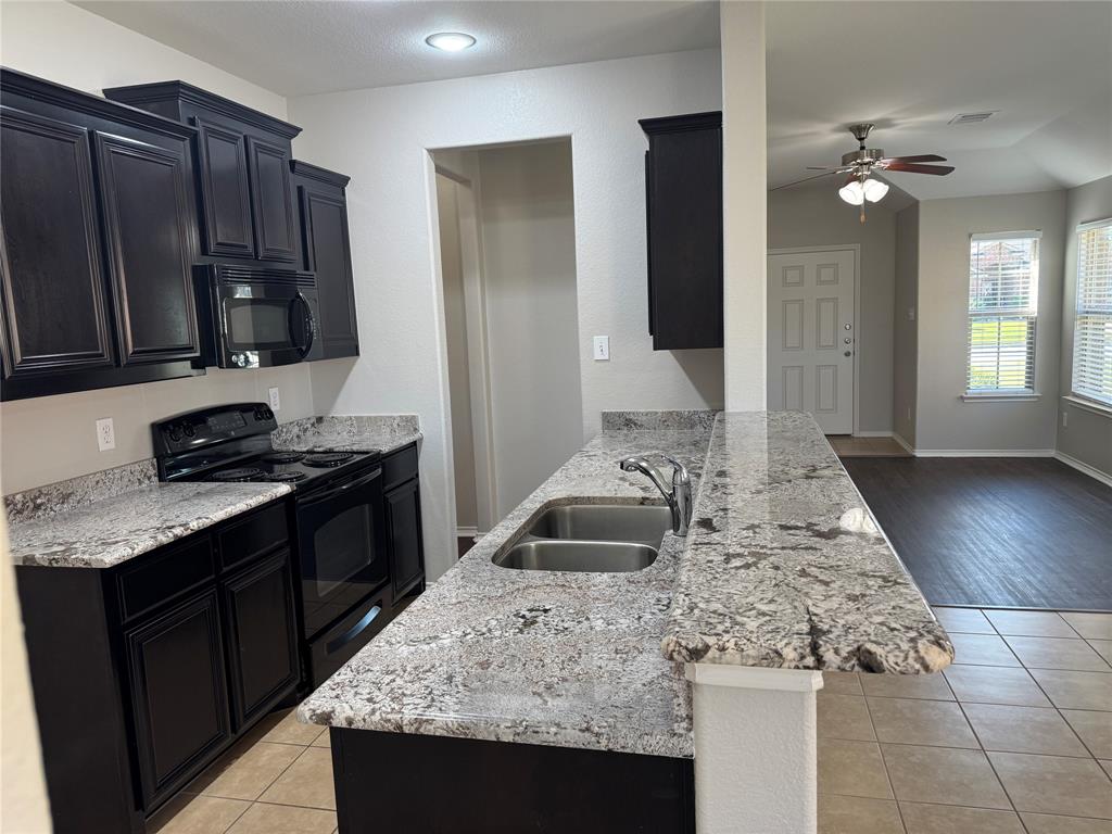 117 Chalk Road Anna, TX 75409 - Photo 2 of 32 a kitchen with granite countertop a sink a stove and cabinets