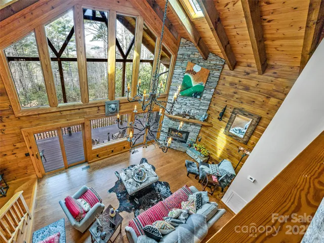 a living room with furniture