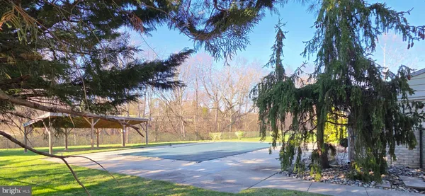 a view of a backyard