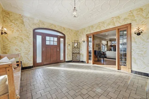 a view of a livingroom with a staircase