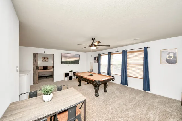 a living room with furniture