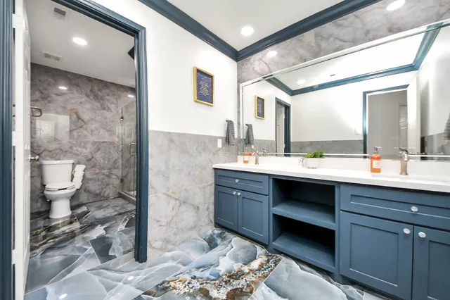 an aerial view of multiple house