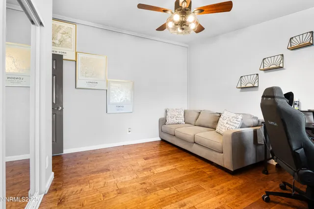 a view of a hallway with washer and dryer
