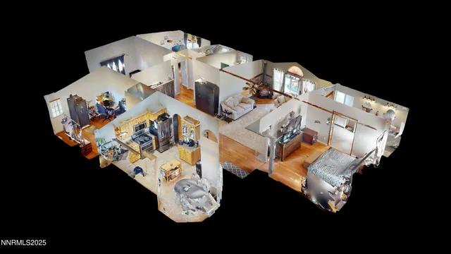 an aerial view of residential house with outdoor space