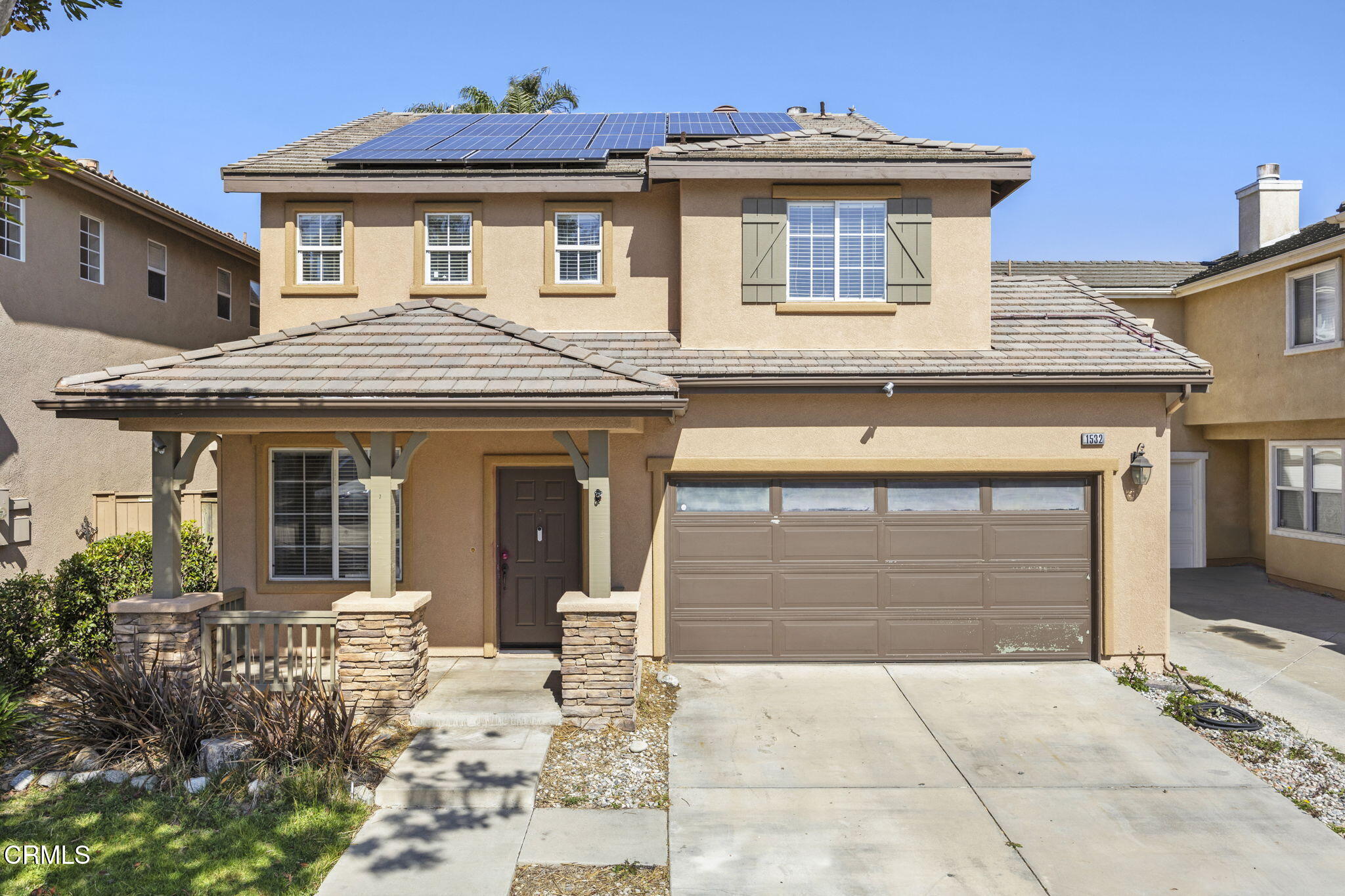 a front view of a house