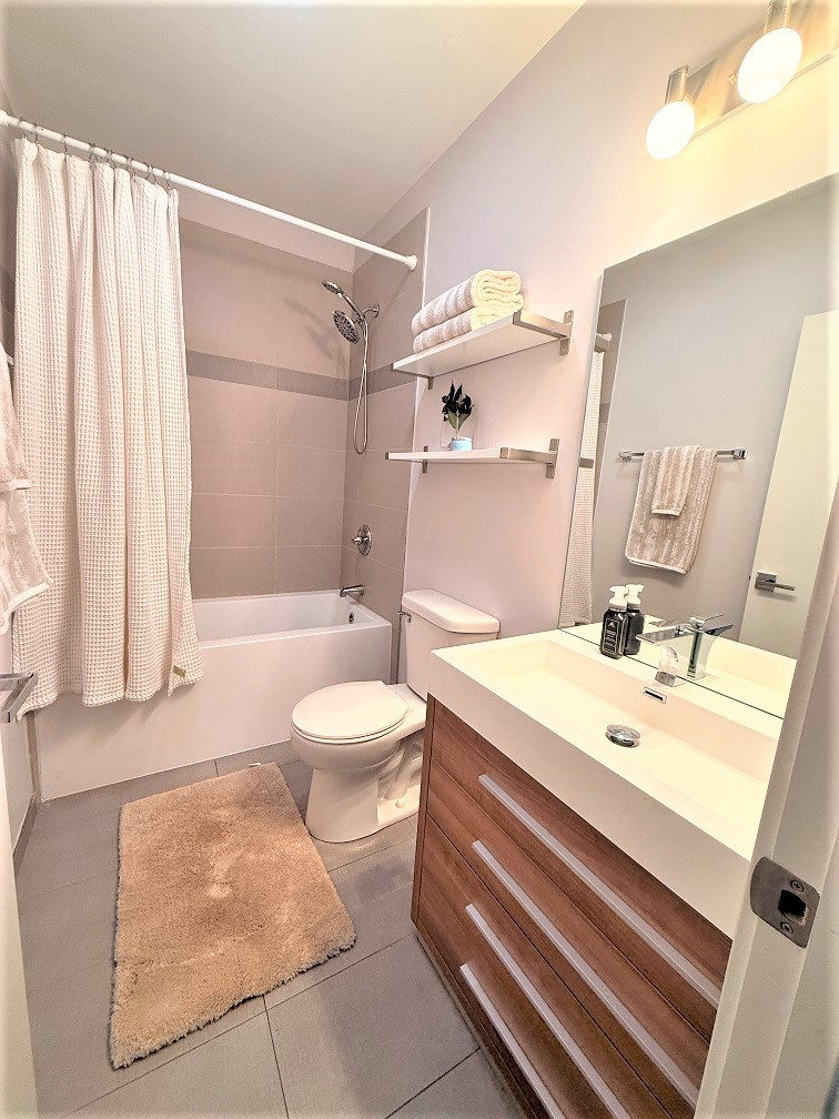 2835 West Division Street, Unit 1W Chicago, IL 60622 - Photo 26 of 39 a bathroom with a sink a toilet and shower