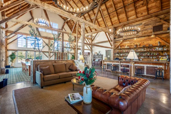 a outdoor living space with patio furniture