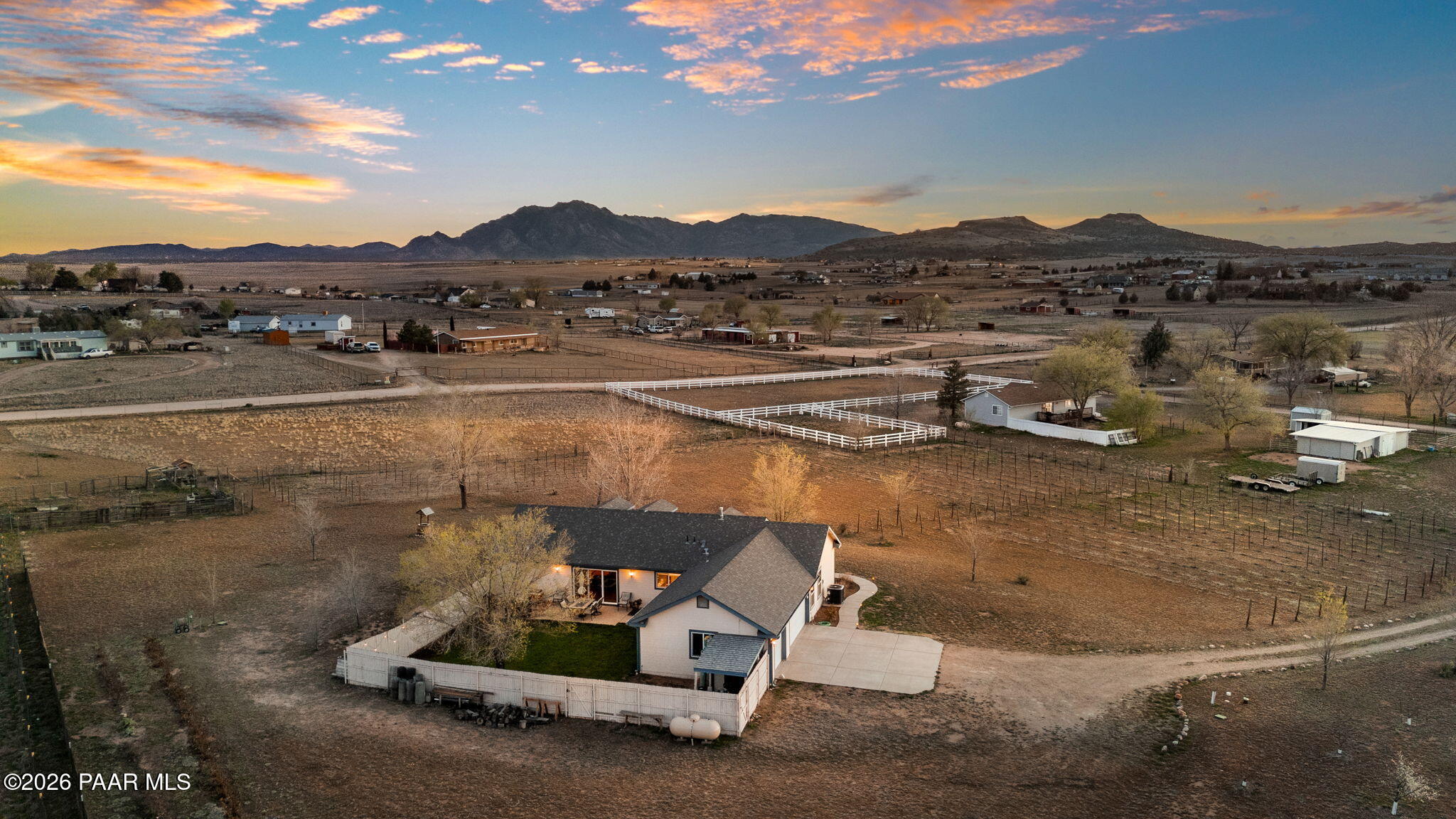 445 South Bella Road Chino Valley, AZ 86323 - Photo 38 of 42 Aerial Sunset