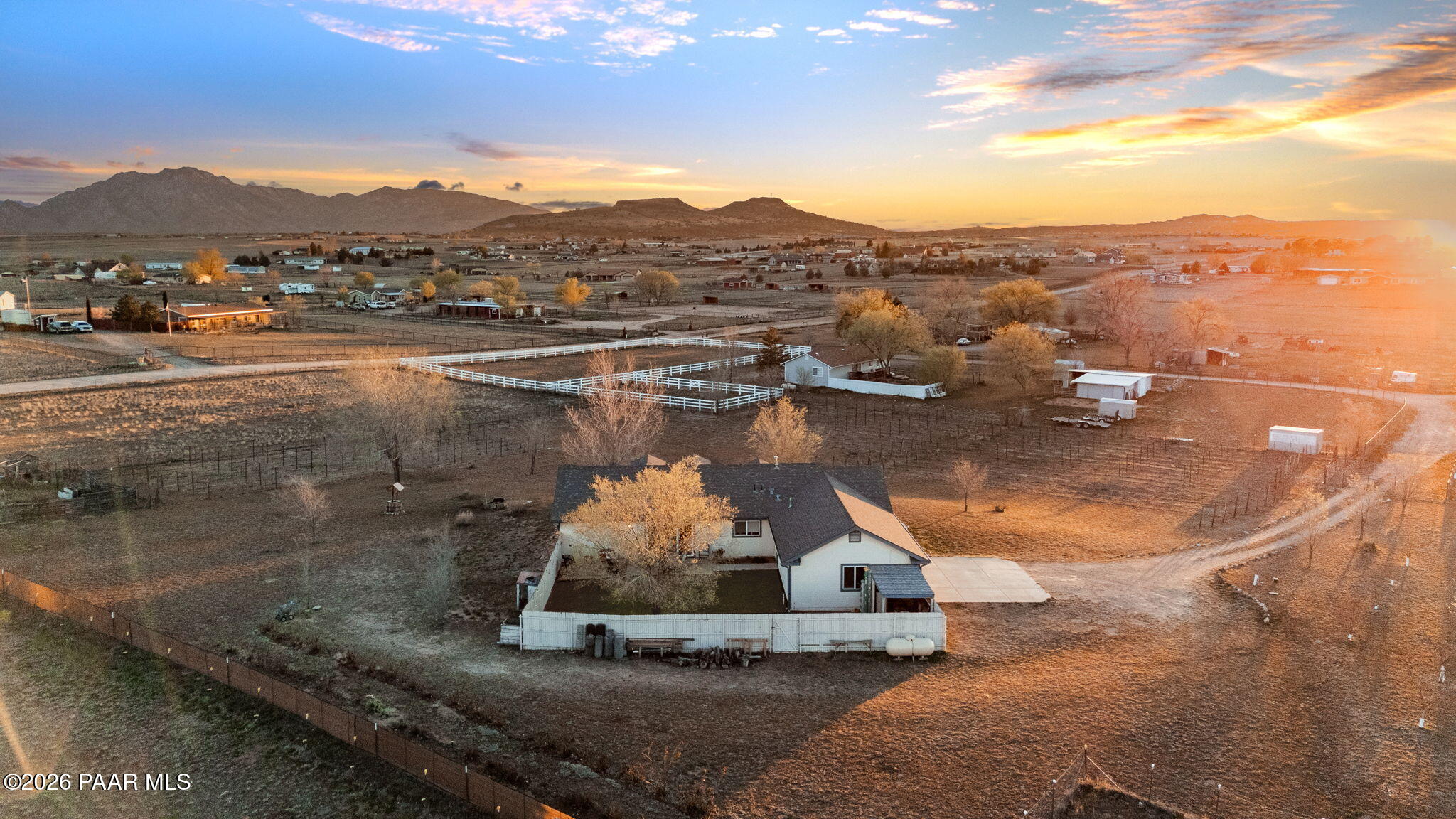 445 South Bella Road Chino Valley, AZ 86323 - Photo 39 of 42 Aerial Sunset