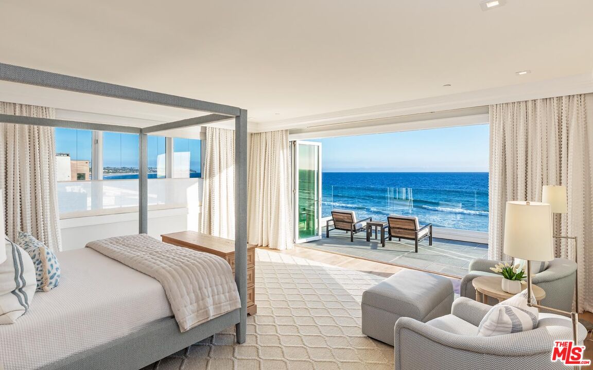 31412 Broad Beach Road Malibu, CA 90265 - Photo 14 of 32 a spacious bedroom with a balcony a bed and a couch