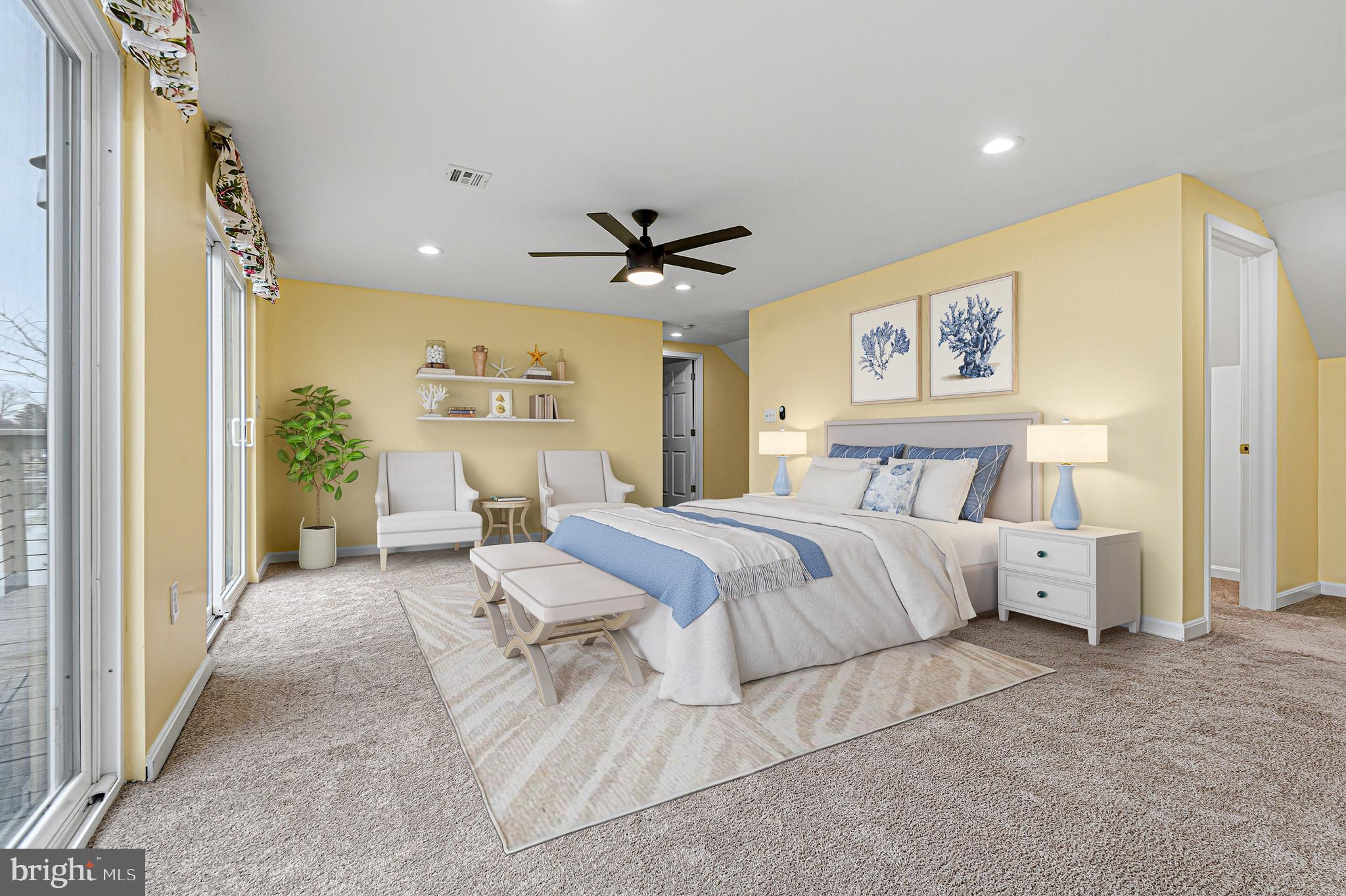 6812 Schaadts Road, Unit 6812 Middle River, MD 21220 - Photo 21 of 54 a spacious bedroom with a bed and a chandelier
