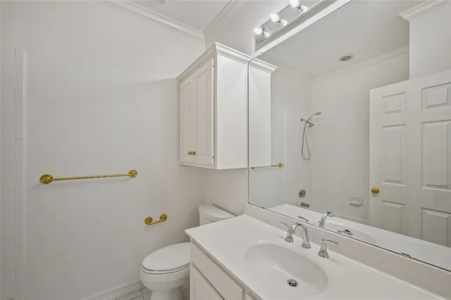 a bathroom with a sink toilet and vanity
