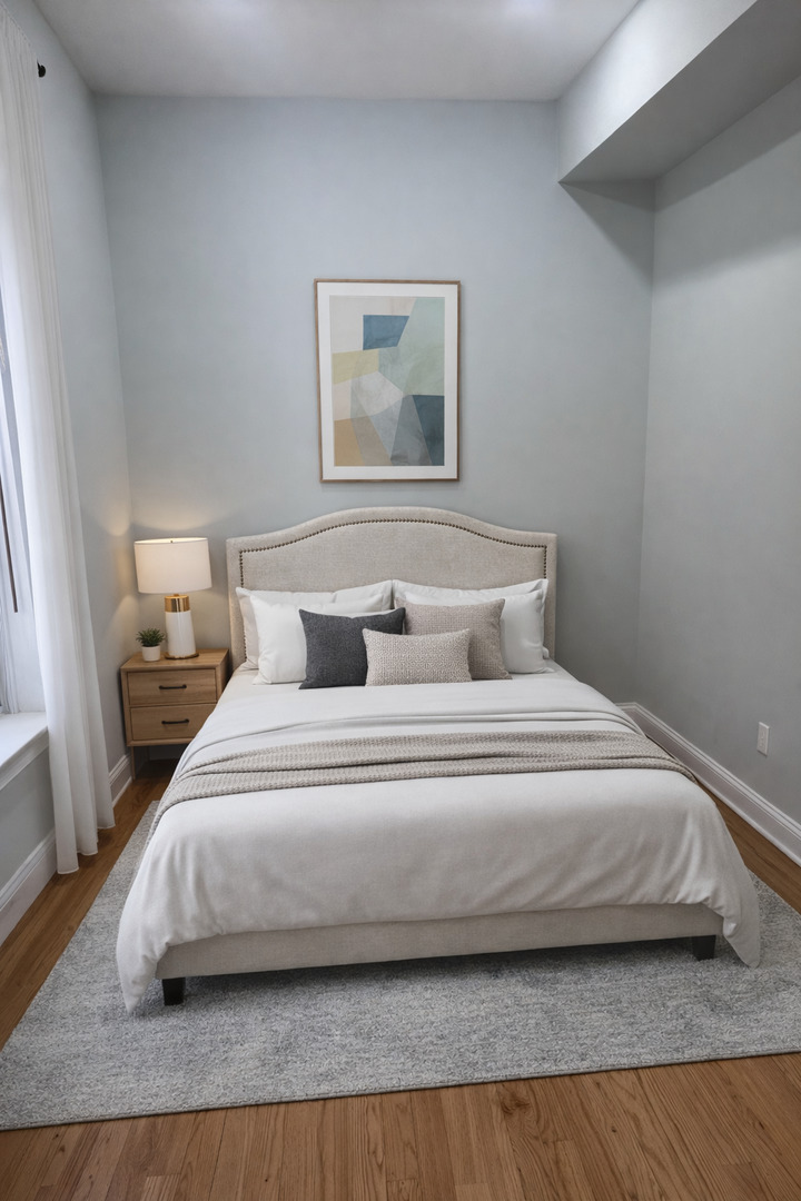 Undisclosed Address Chicago, IL 60622 - Photo 9 of 16 a bedroom with bed and night stand