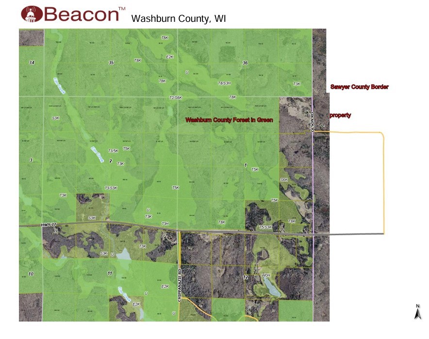 12-xxx North Olson Road Hayward, WI 54843 - Photo 2 of 22 Washburn County Forest map