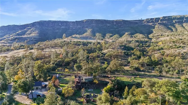 a view of a city with mountains in the background