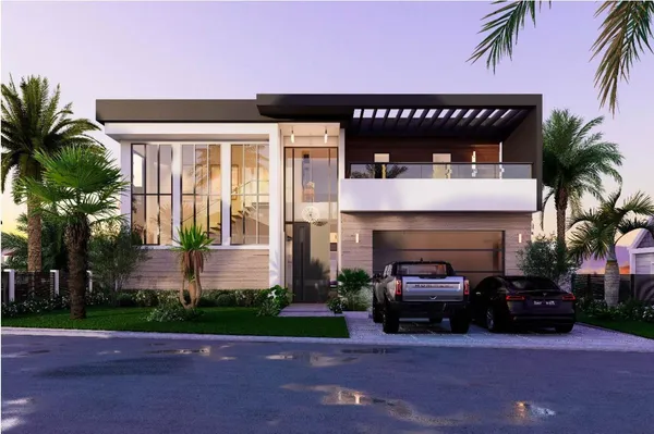 a view of a house with a street