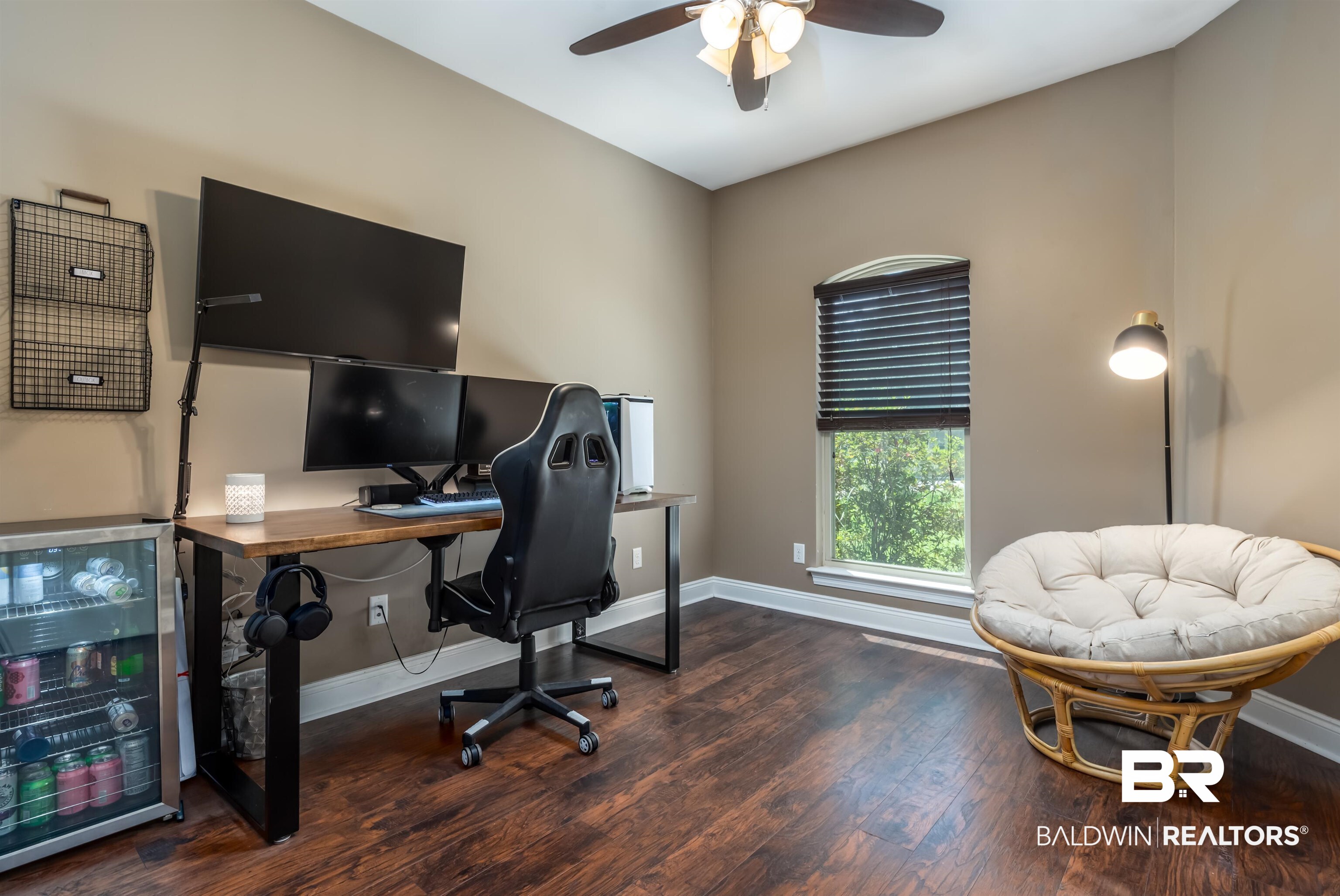 965 Henckley Avenue Mobile, AL 36609 - Photo 20 of 30 Home office with ceiling fan and wood-type flooring
