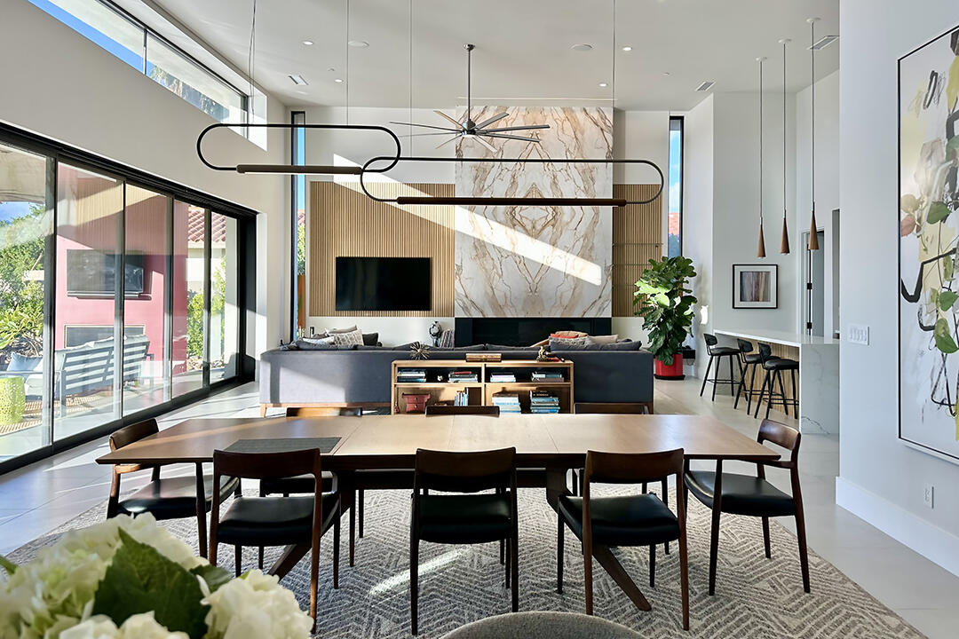 72145 Vía Vail Rancho Mirage, CA 92270 - Photo 18 of 68 a view of a dining room with furniture window and wooden floor