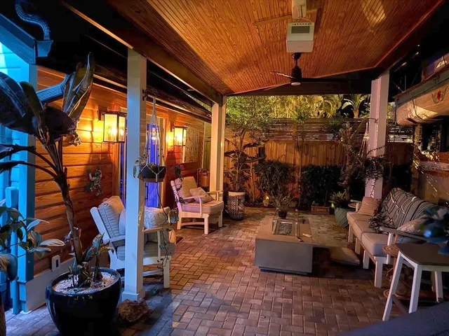 a view of under an umbrella