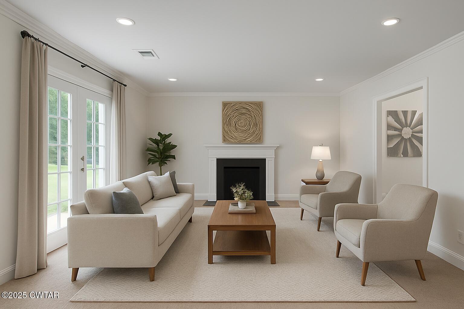 1882 Sand Ridge Bargerton Road Lexington, TN 38351 - Photo 9 of 34 a living room with furniture and a fireplace