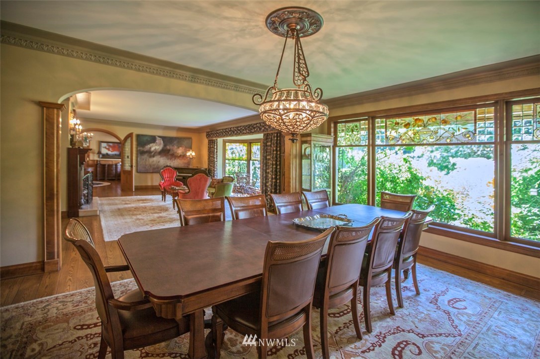 776 H Street Road Lynden, WA 98264 - Photo 7 of 25 a dining room with furniture a chandelier and wooden floor