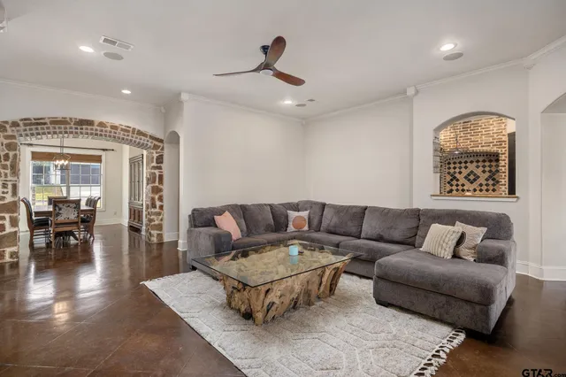 a living room with furniture