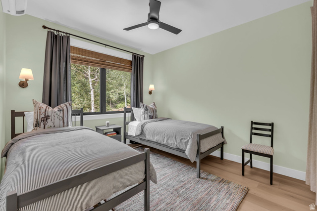1766 West Tollgate Cyn Road Coalville, UT 84017 - Photo 35 of 59 Well-lit room featuring wood-finish flooring and a central ceiling fan