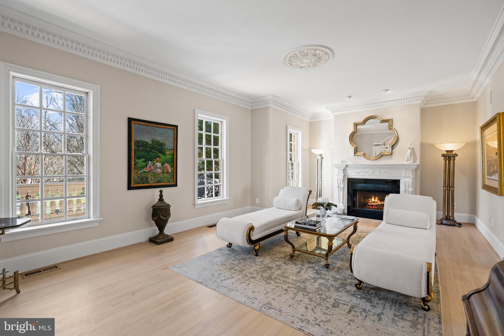 1106 Mill Ridge McLean, VA 22102 - Photo 16 of 85 a living room with furniture a fireplace and a large window