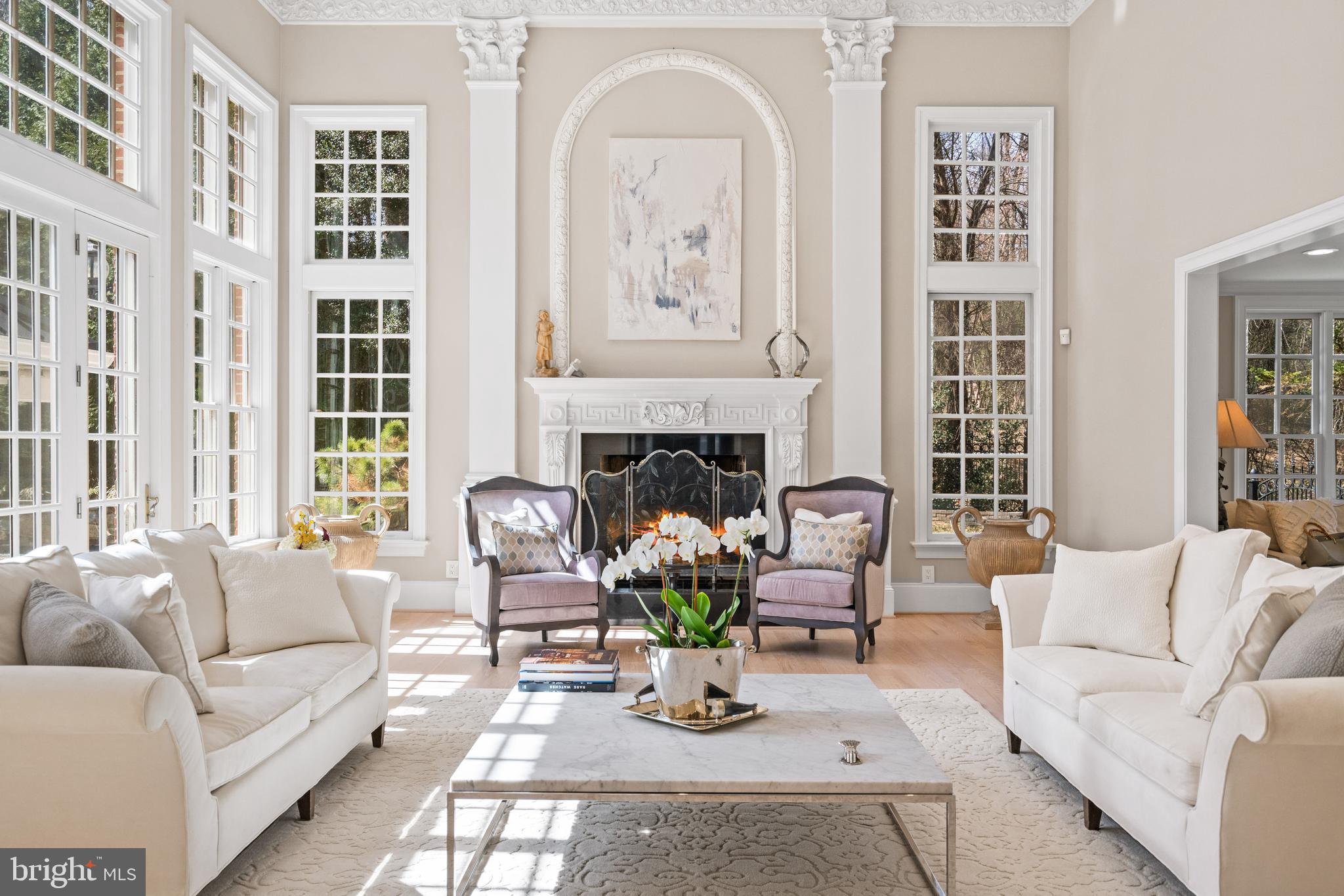 1106 Mill Ridge McLean, VA 22102 - Photo 19 of 85 a living room with furniture large window and fireplace
