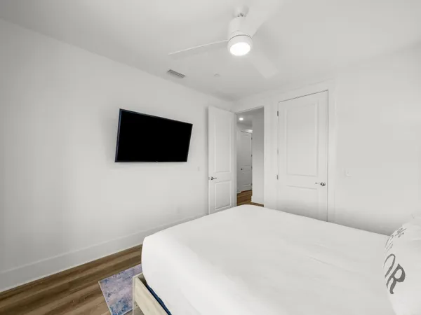 a view of entryway with wooden floor