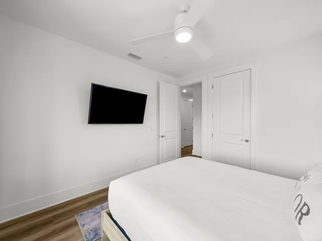 a view of entryway with wooden floor