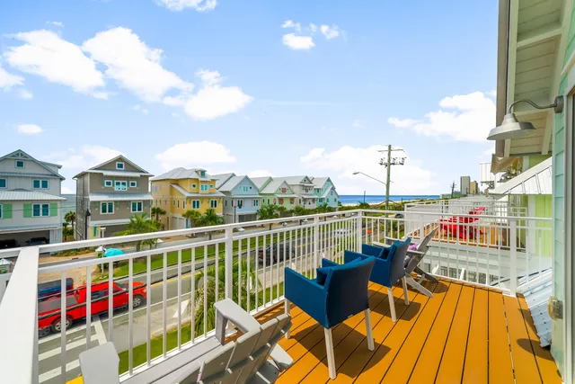 a view of a balcony with city view