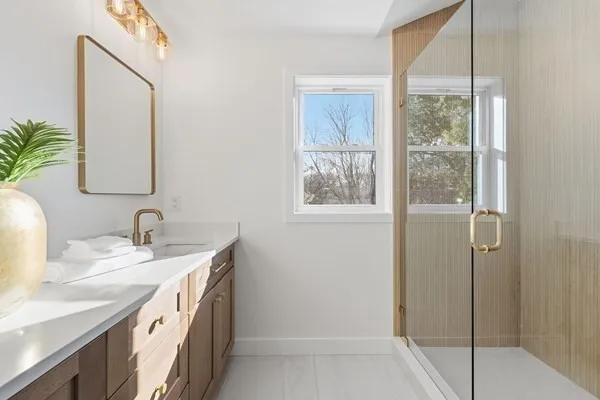 a view of a room with racks on the wall