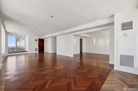 a city view with tall buildings