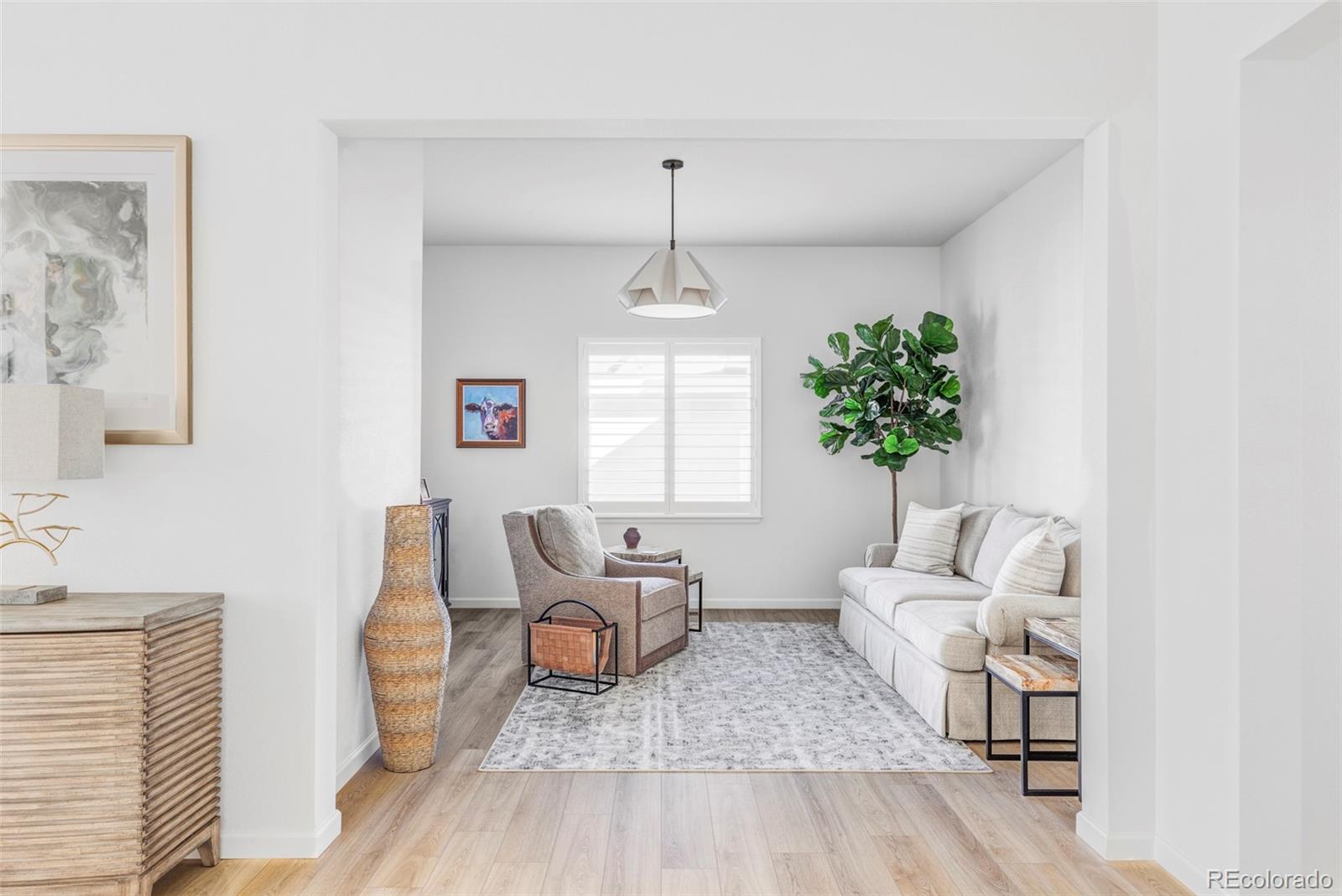 14395 Hop Clover Street Parker, CO 80134 - Photo 15 of 32 a living room with furniture a window and a potted plant