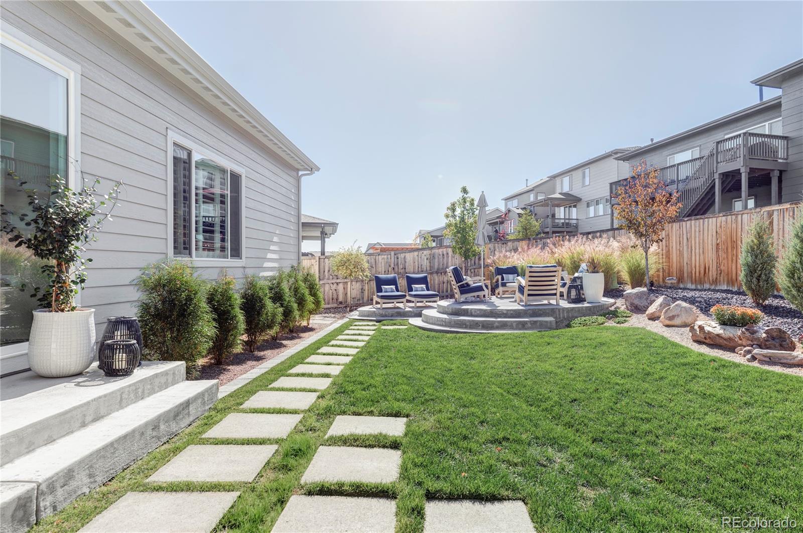 14395 Hop Clover Street Parker, CO 80134 - Photo 31 of 32 a view of a backyard with sitting area