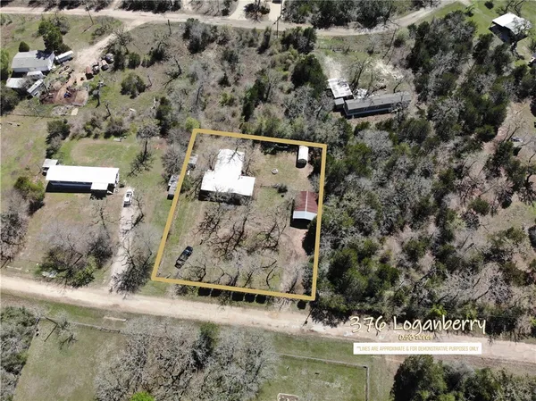 an aerial view of residential house with outdoor space