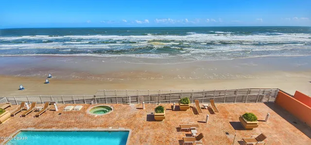 a view of a room with an ocean view