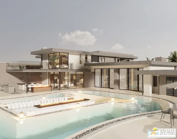 a view of a building with a swimming pool