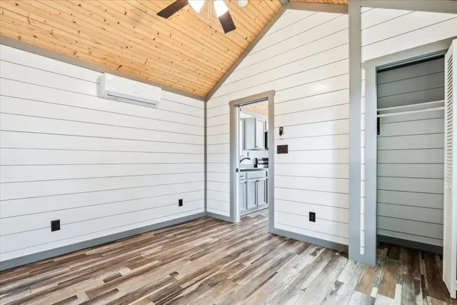 a view of a wooden door