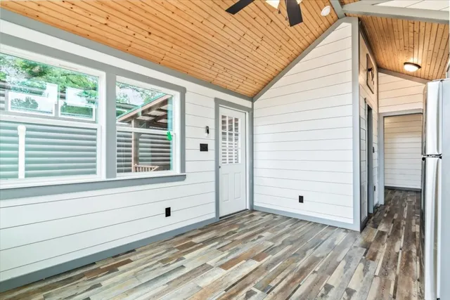 a view of a backyard of a house