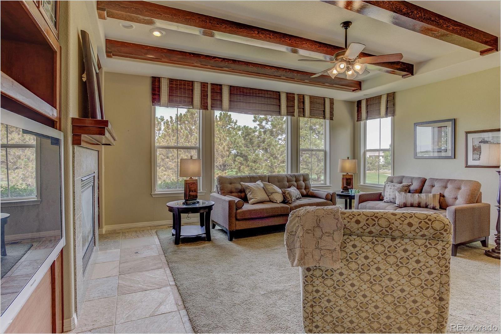 9061 Hunters Way Highlands Ranch, CO 80129 - Photo 13 of 33 a living room with furniture and a large window