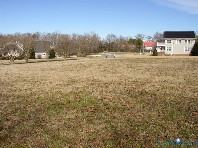 a view of road with large trees