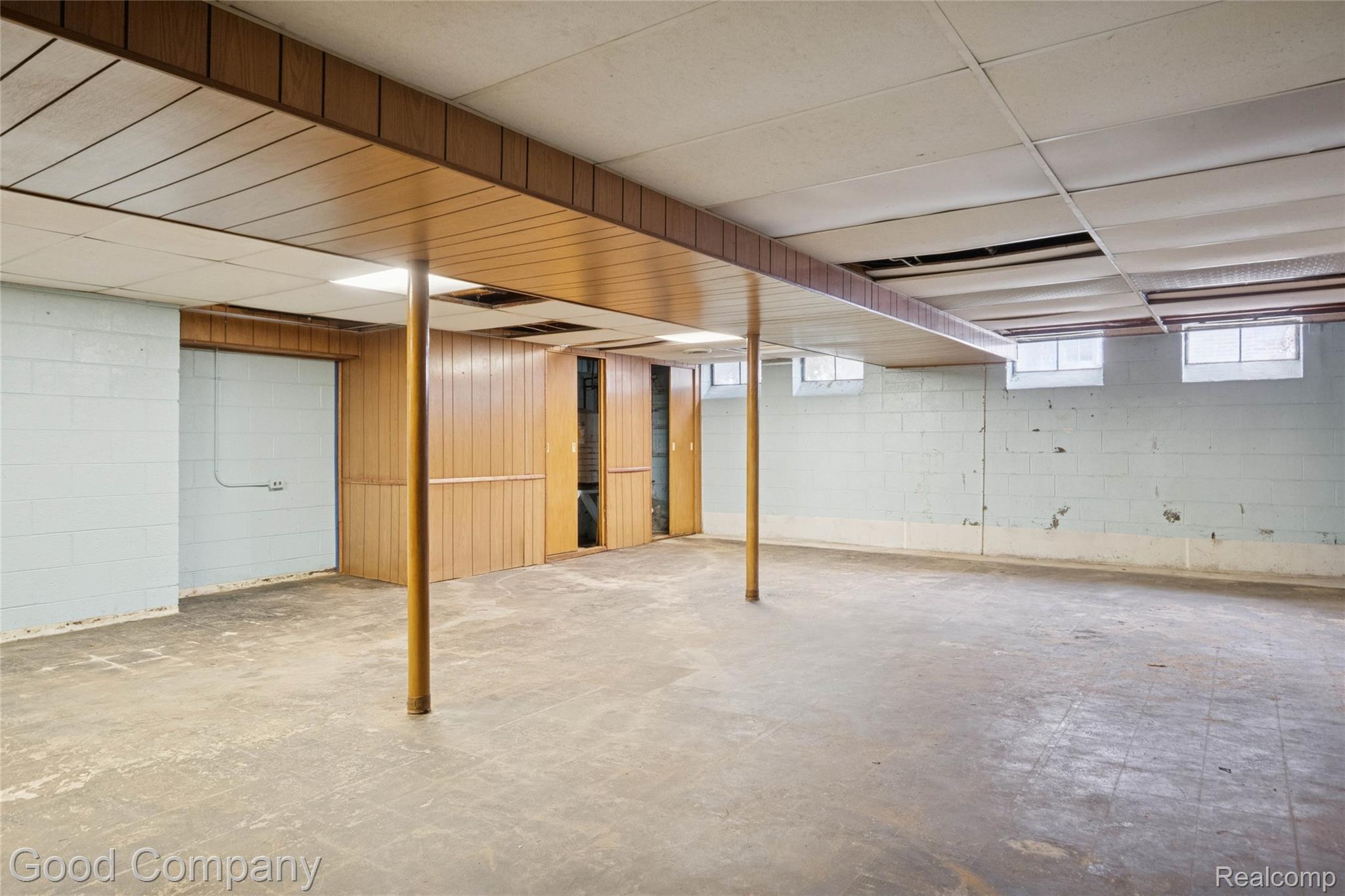 33920 Mulvey Road Fraser, MI 48026 - Photo 35 of 49 Basement featuring a gas fireplace and a drop ceiling