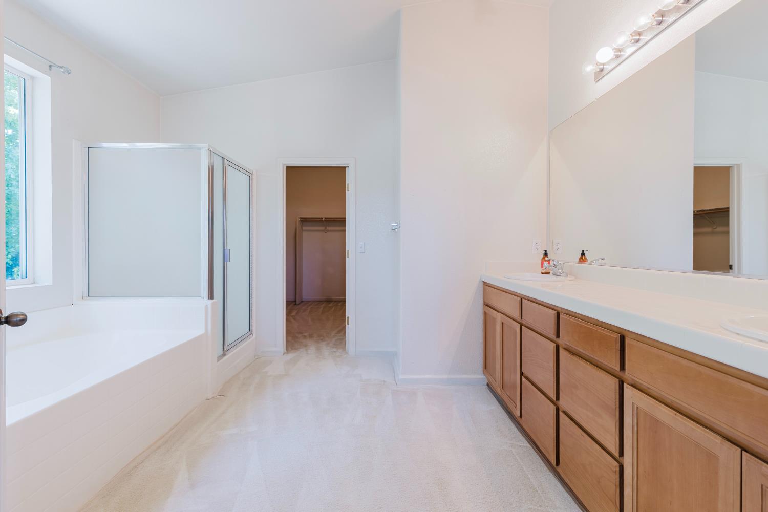 10628 Hidden Grove Circle Stockton, CA 95209 - Photo 31 of 41 a bathroom with a double vanity sink and a bathtub