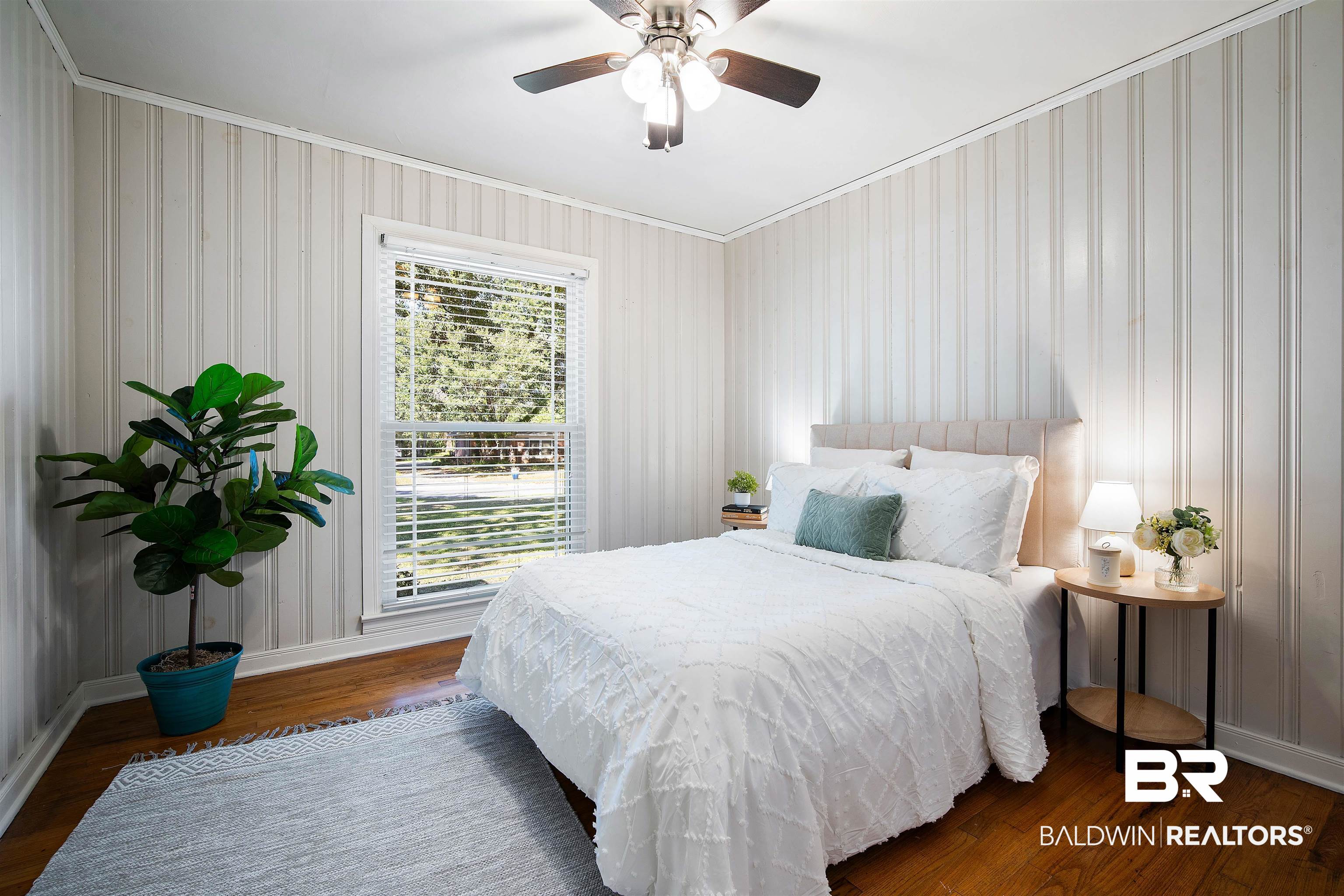 2615 Walton Avenue Mobile, AL 36606 - Photo 22 of 33 Bedroom with a ceiling fan, baseboards, and wood finished floors