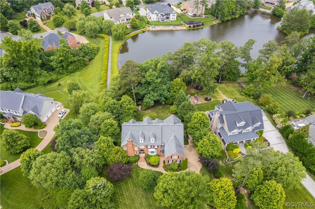 508 Raleigh Manor Road Henrico, VA 23229 - Photo 25 of 25 an aerial view of a house with a garden and lake view