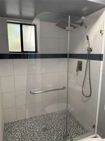 a bathroom with a shower