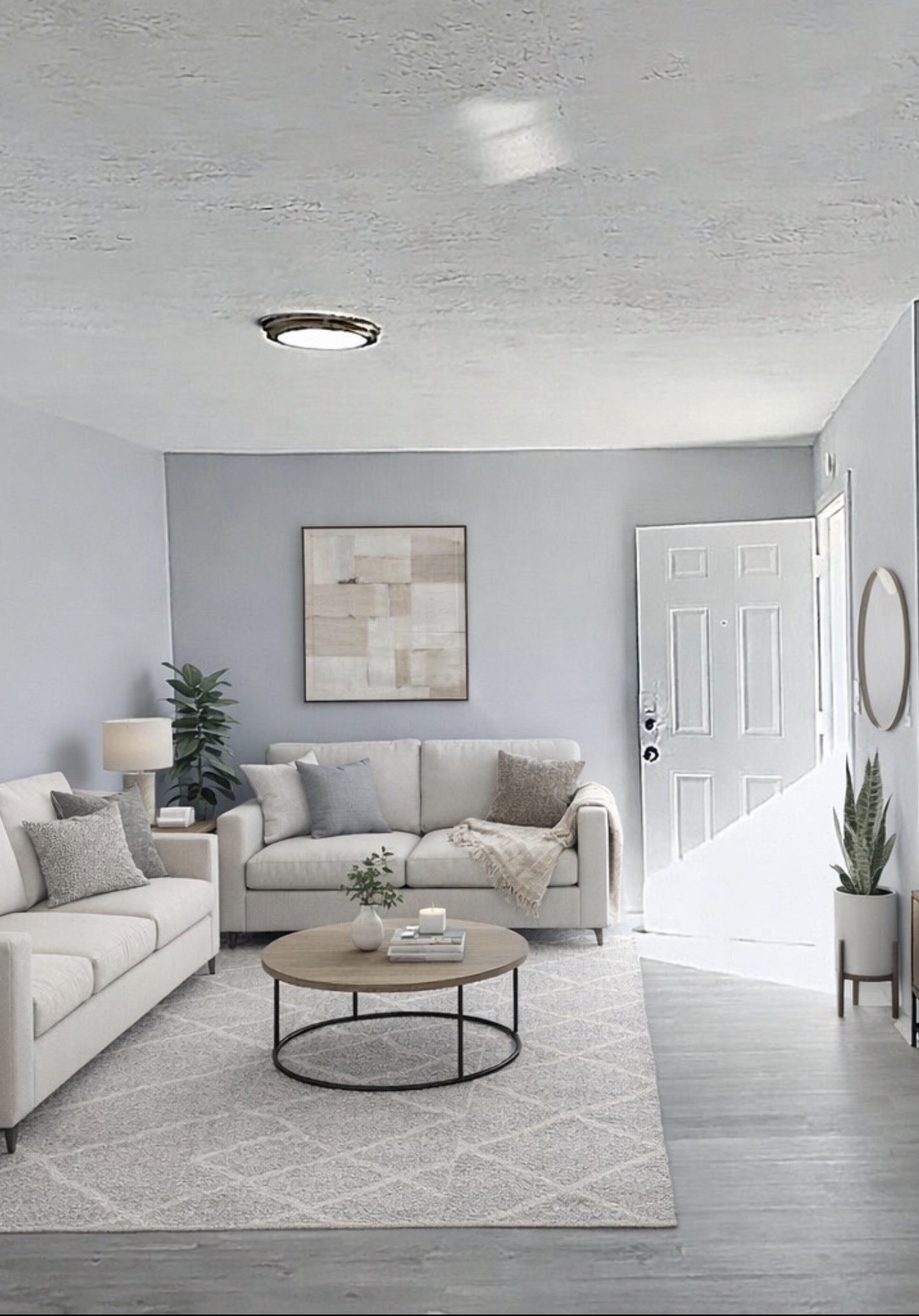 Living room virtually staged